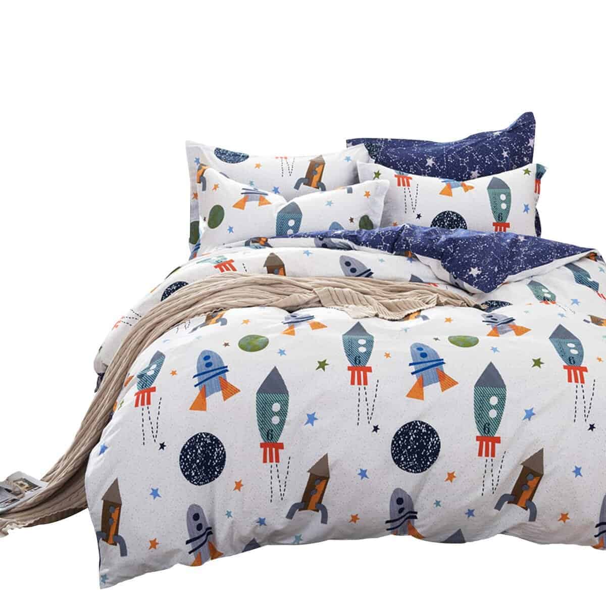 Juego de Ropa de Cama Espacial para Niños Tamaño Completo