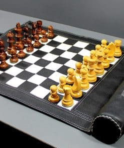 StonKraft - Ajedrez de Cuero Genuino de 19" x 15" (Área de