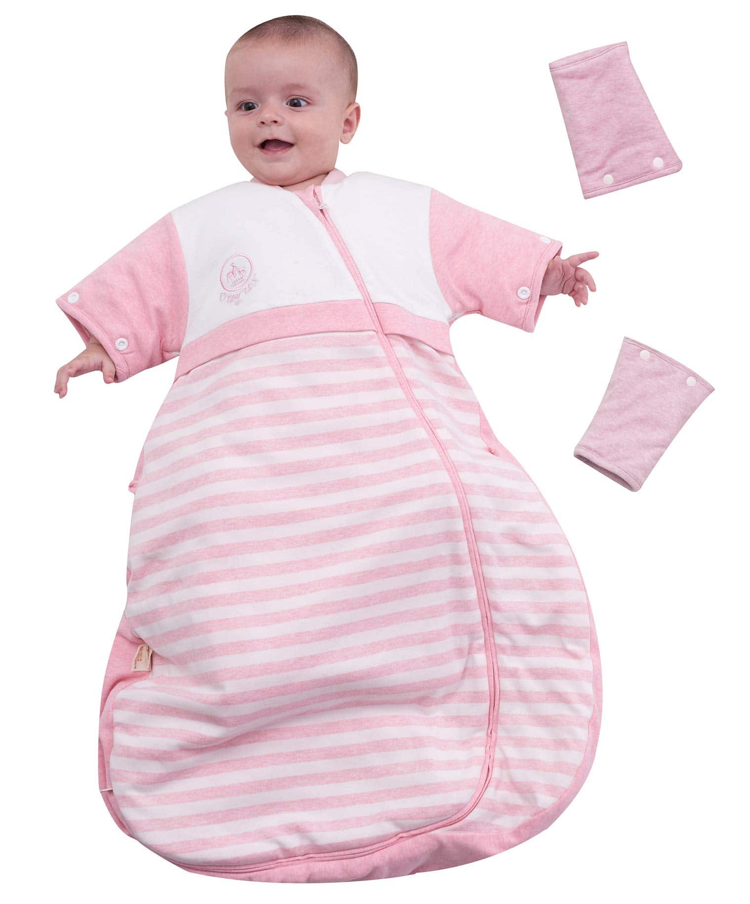 Saco de dormir para bebé orgánico con mangas desmontables