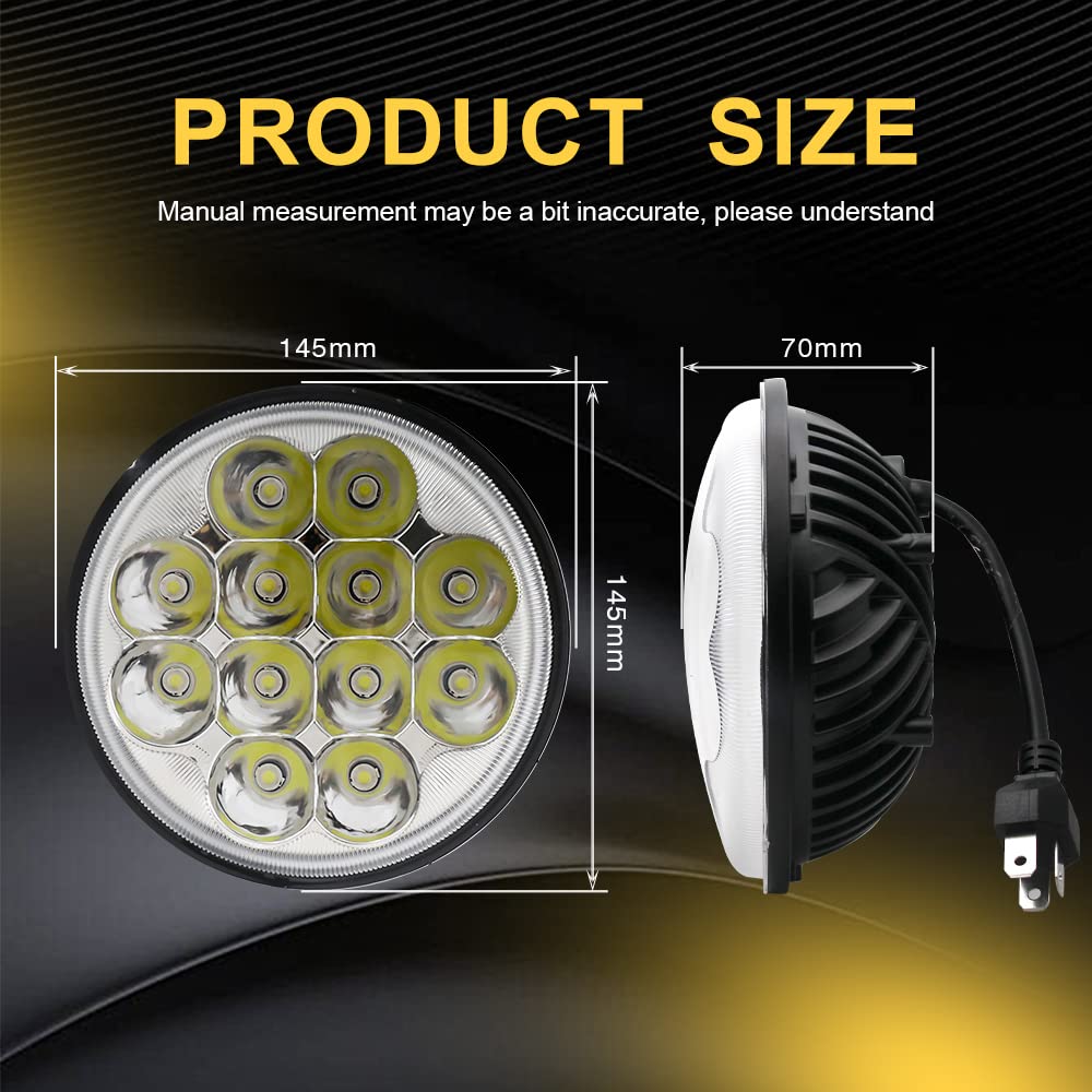 4pcs Faro LED Redondo Crystal de 5.75" 36W Sellado IP68 - Imagen 9