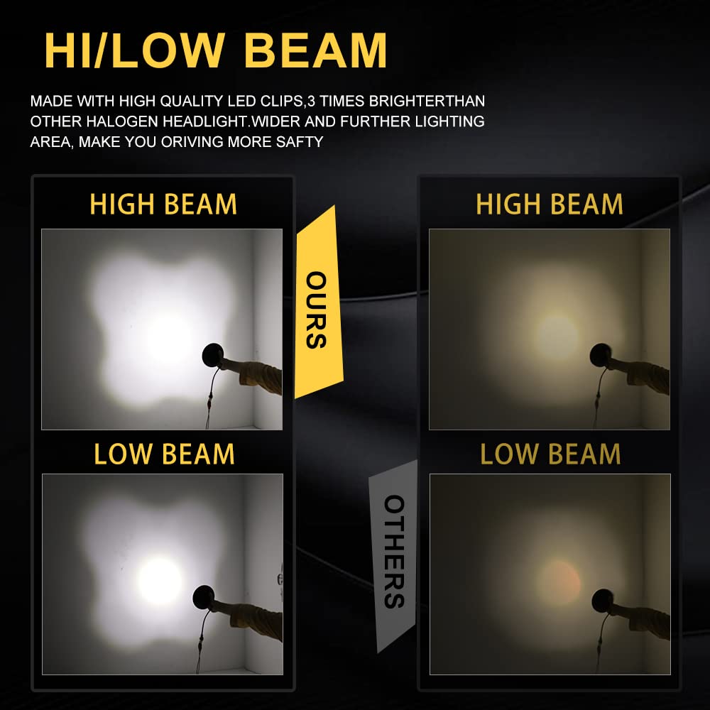 4pcs Faro LED Redondo Crystal de 5.75" 36W Sellado IP68 - Imagen 4