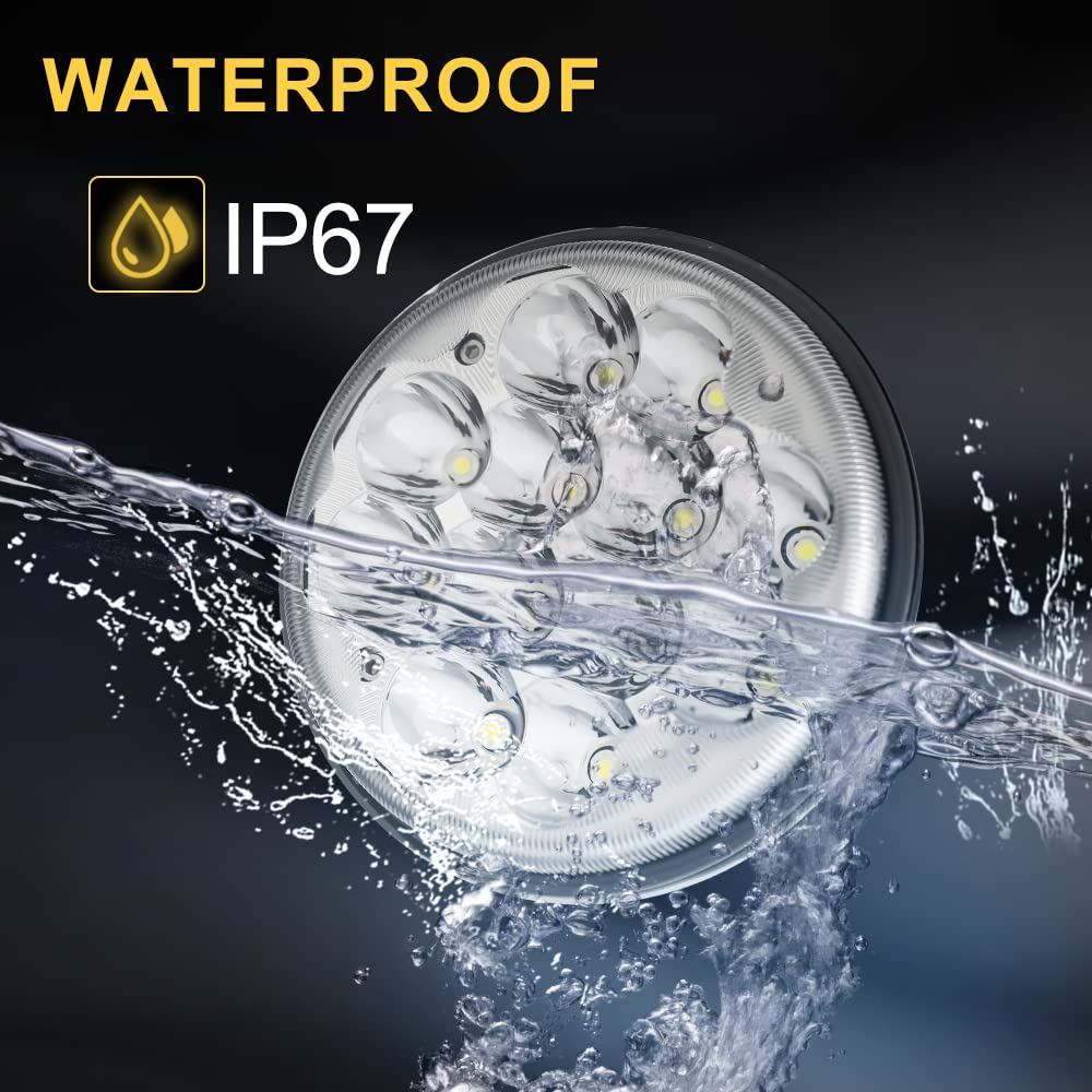 4pcs Faro LED Redondo Crystal de 5.75" 36W Sellado IP68 - Imagen 6