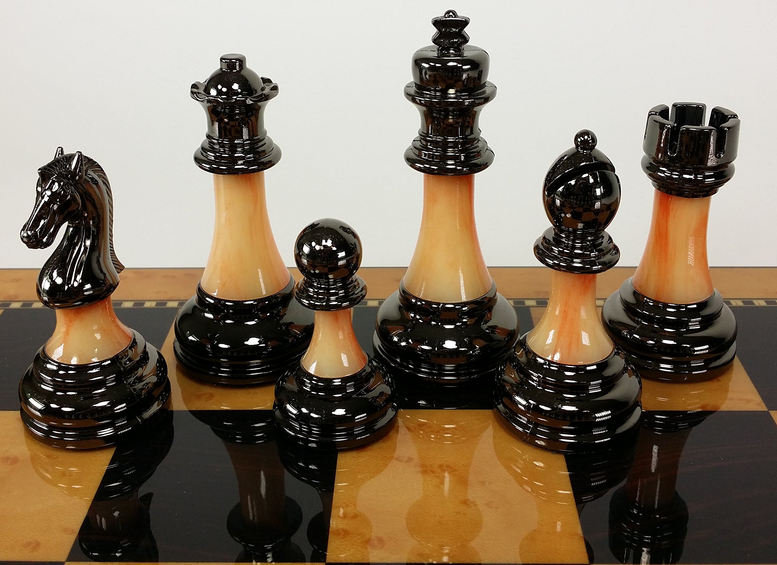 Conjunto de Ajedrez Staunton Cromado y Negro Cromado con - Imagen 5