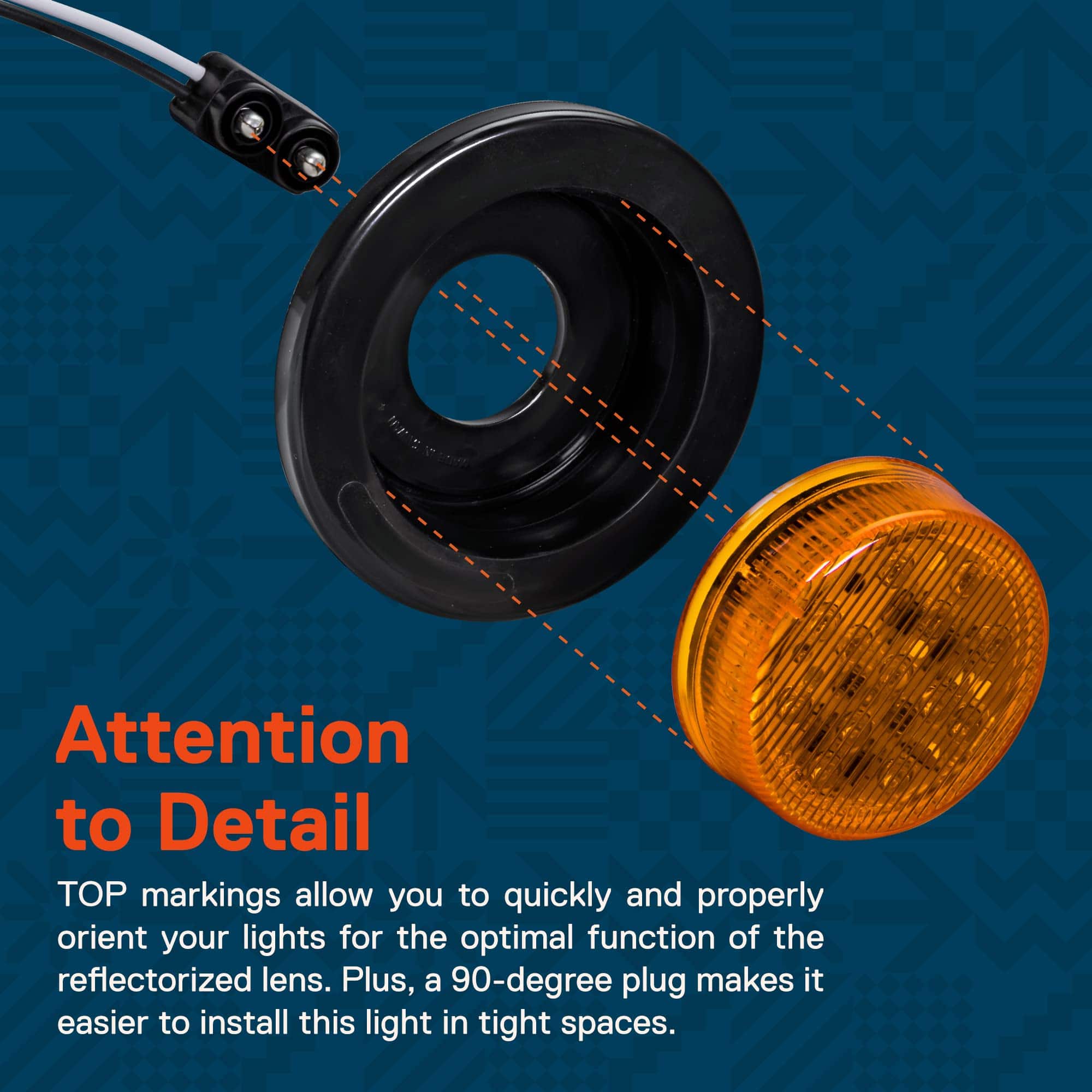 Kit de luces indicadoras laterales LED redondas ámbar y - Imagen 4