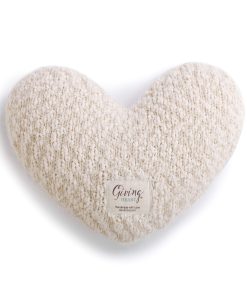 Almohada Decorativa en Forma de Corazón Crema de 10 x 11