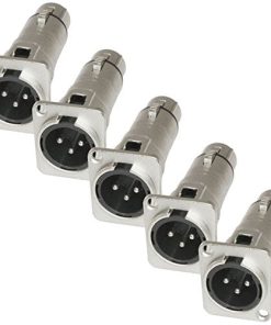 Paquete de 5: Conector XLR Macho a XLR Hembra para Montaje