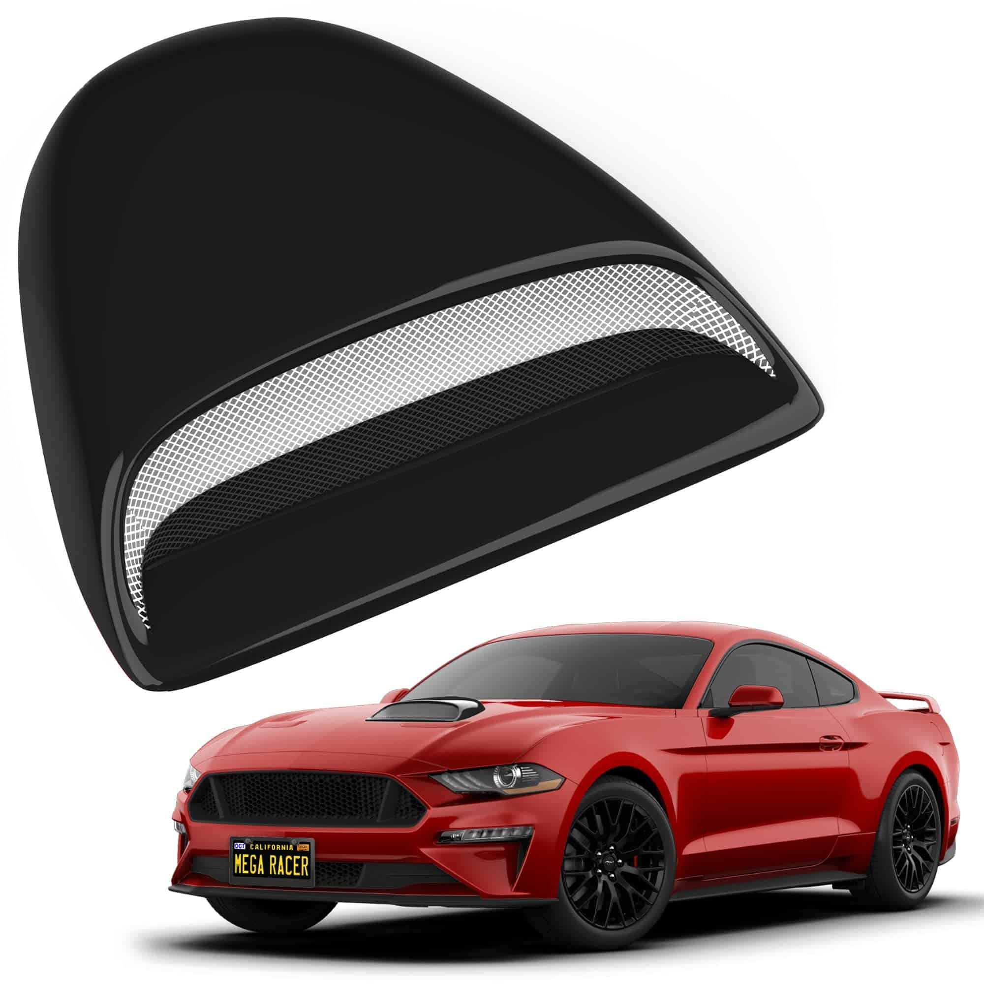 Mega Racer Universal JDM Racing Style Glossy Black Hood