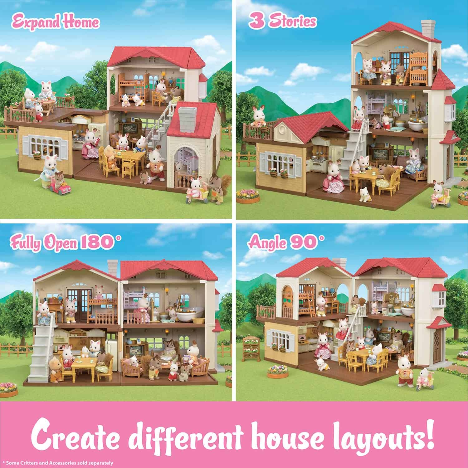 Casa Rural con Techo Rojo de Calico Critters - Casa de - Imagen 4