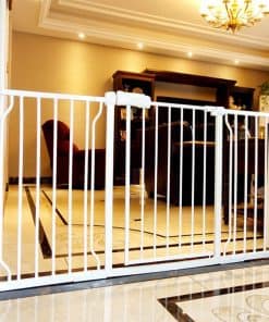 ALLAIBB Puerta de Seguridad Extra Ancha de Metal Blanco