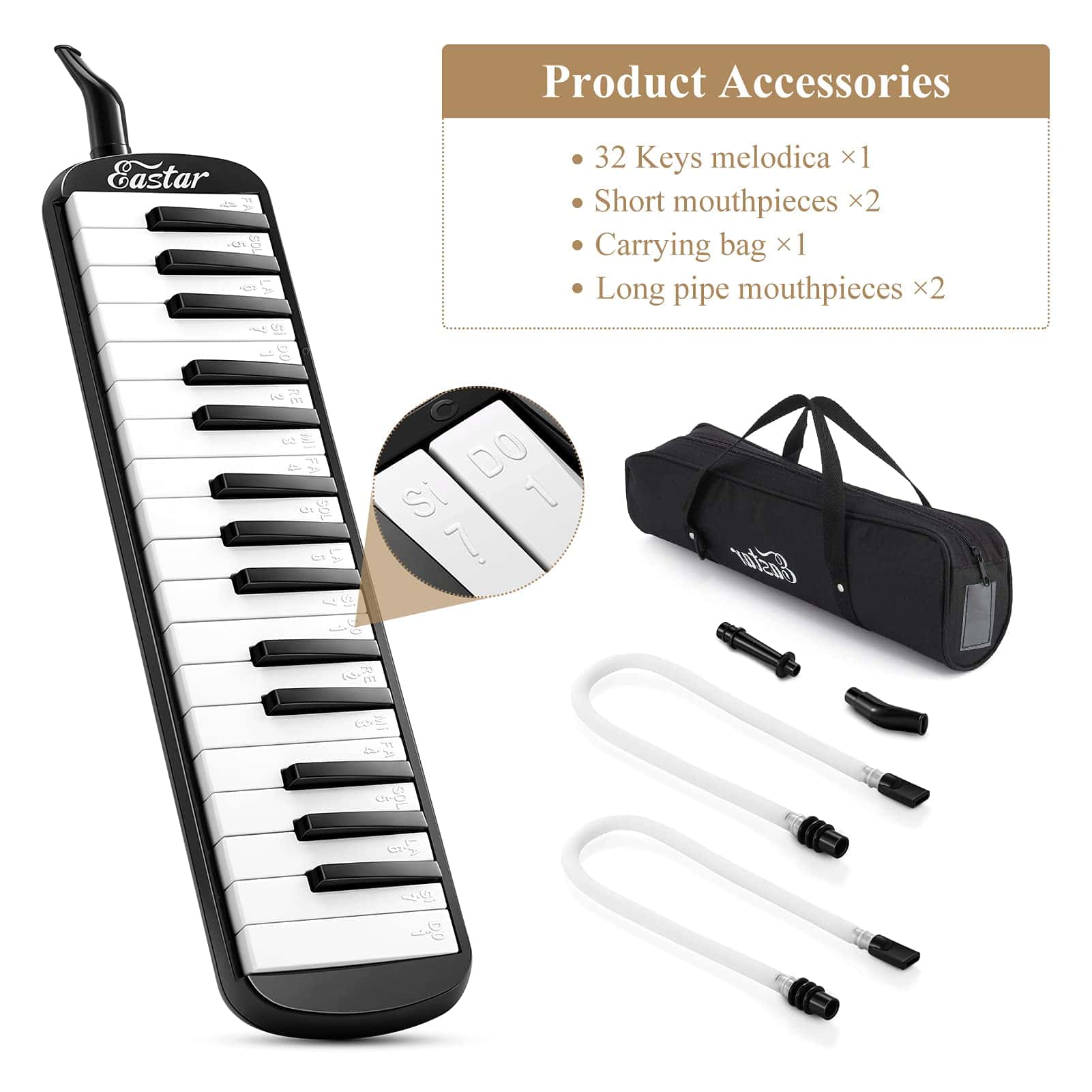 Eastar 32 Key Melódica Instrumento Teclado Soprano Piano de - Imagen 3