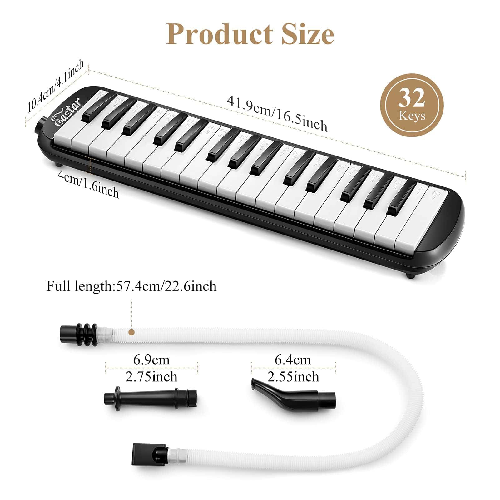Eastar 32 Key Melódica Instrumento Teclado Soprano Piano de - Imagen 6
