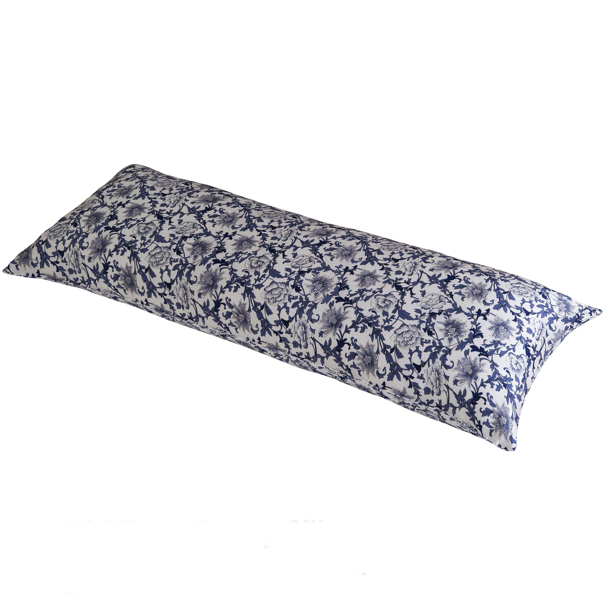 Funda de almohada de seda 100% Cozysilk para -Azul y Blanco