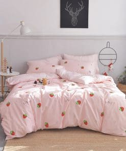 Juego de Funda Nórdica de Fresa para Niños y Adultos Tamaño