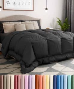 Edredón alternativo King Size, Negro - Cálido y Ligero -