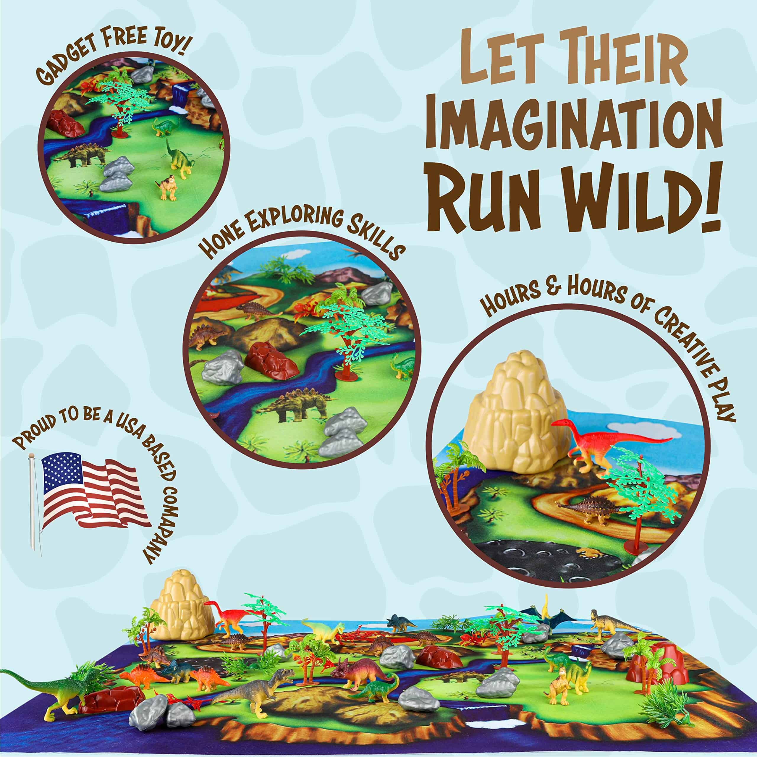 Set de Mundo de Dinosaurios: Figuras, Árboles, Rocas, - Imagen 5