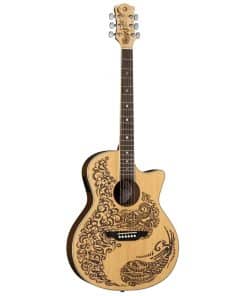 Guitarra Acústica-Eléctrica Luna de 6 Cuerdas, Diestro (HEN