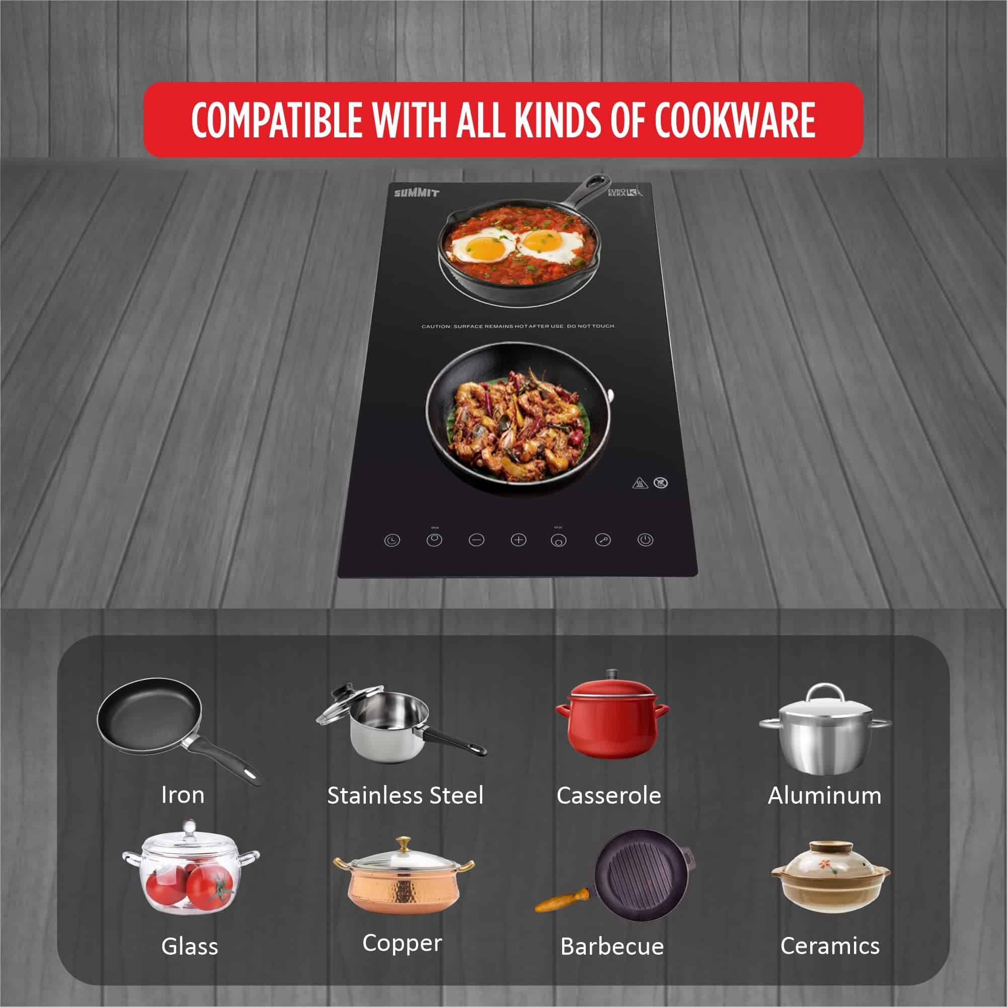 Summit CR2B15T1B 12" Ancho 115V 2 Quemadores Radiantes, - Imagen 8