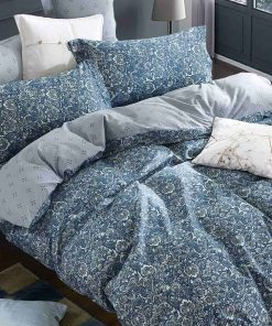 Funda Nórdica King SLEEPBELLA, 600 Hilos de Algodón Azul y