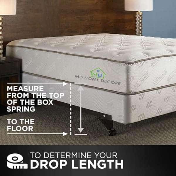 Falda de cama plisada tamaño King - Falda de cama con - Imagen 7