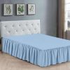 Faldón de Cama con Volantes Tamaño King - -Azul Claro