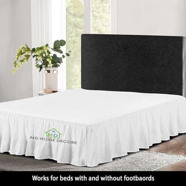 Falda de cama plisada tamaño King - Falda de cama con - Imagen 3