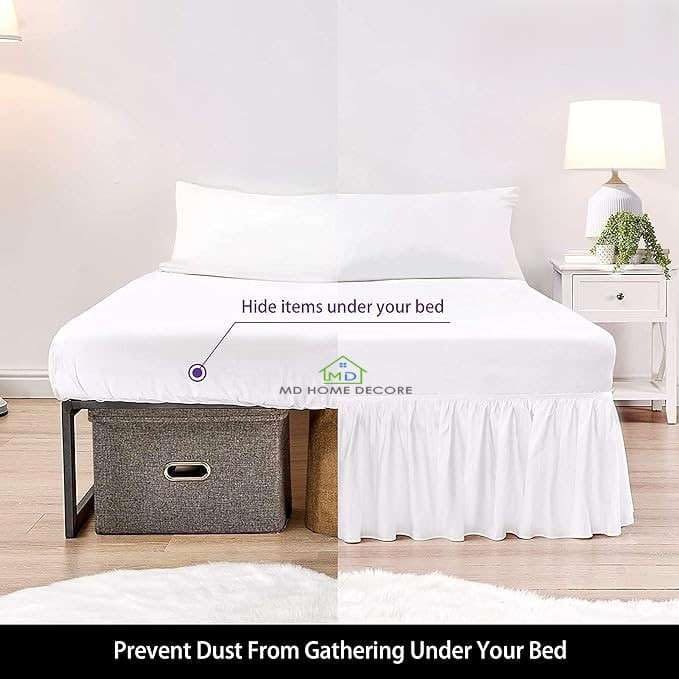 Falda de cama plisada tamaño King - Falda de cama con - Imagen 4