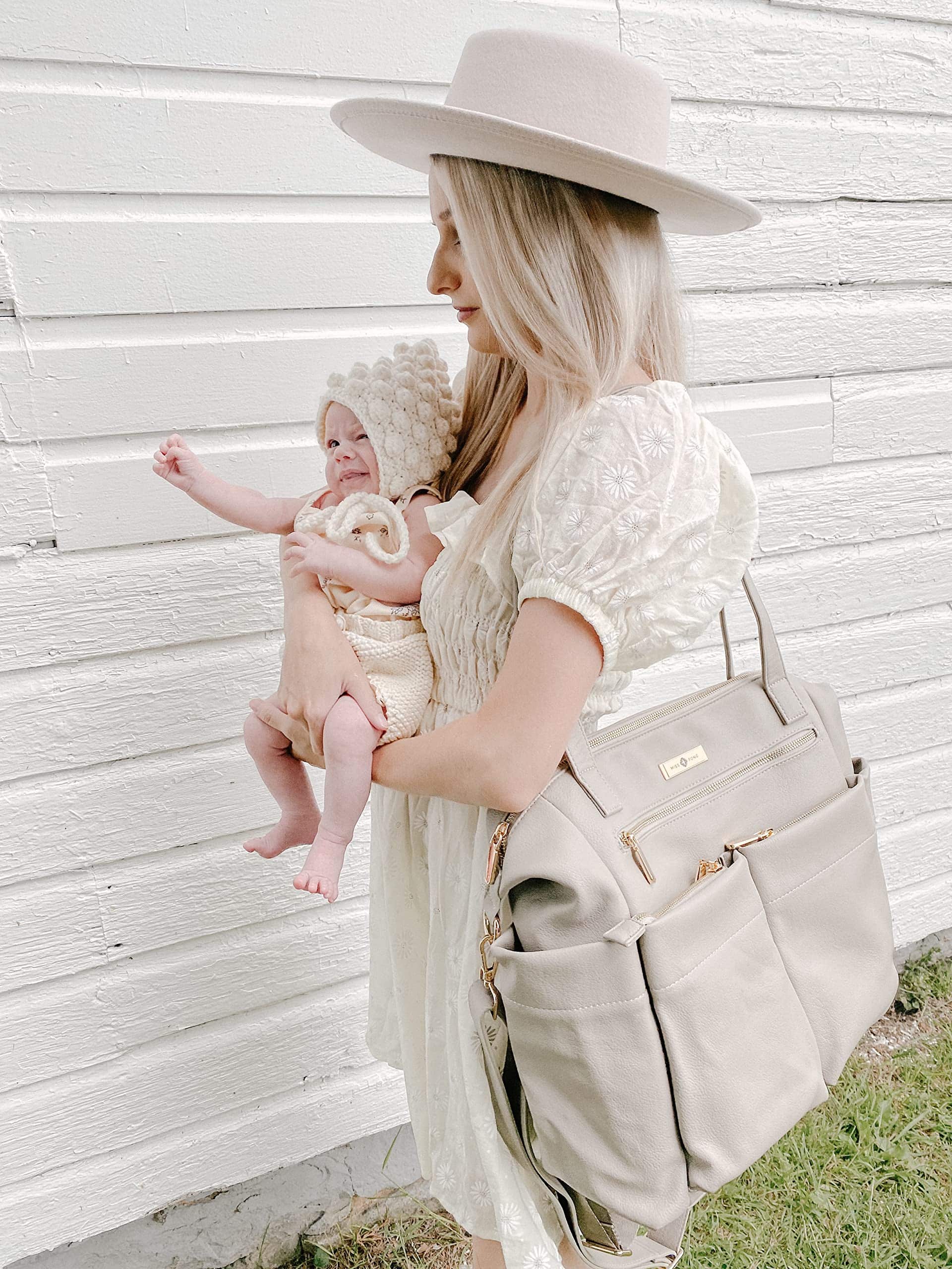 Bolso de Pañales Miss Fong - Bolso de Bebé de Cuero, - Imagen 8