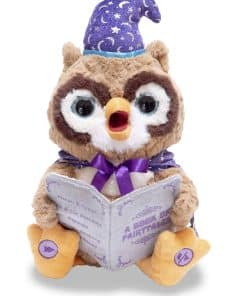 Muñeco de peluche animado Octavius el búho narrador de