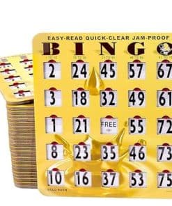 MR CHIPS Cartones de Bingo con Ventanas Deslizantes a