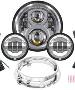 Faro de motocicleta LED de 7 pulgadas con luces de niebla