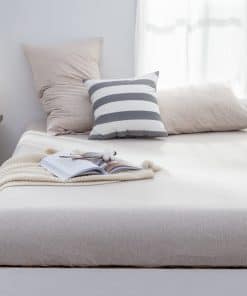 Juego de sábana ajustable LIFETOWN 100% algodón jersey,