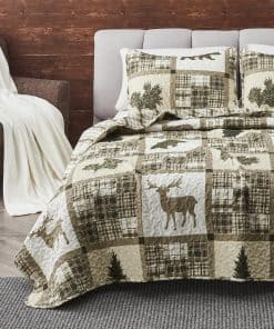 Colcha de Cama Great Bay Home Lodge King Size con 2 Fundas.