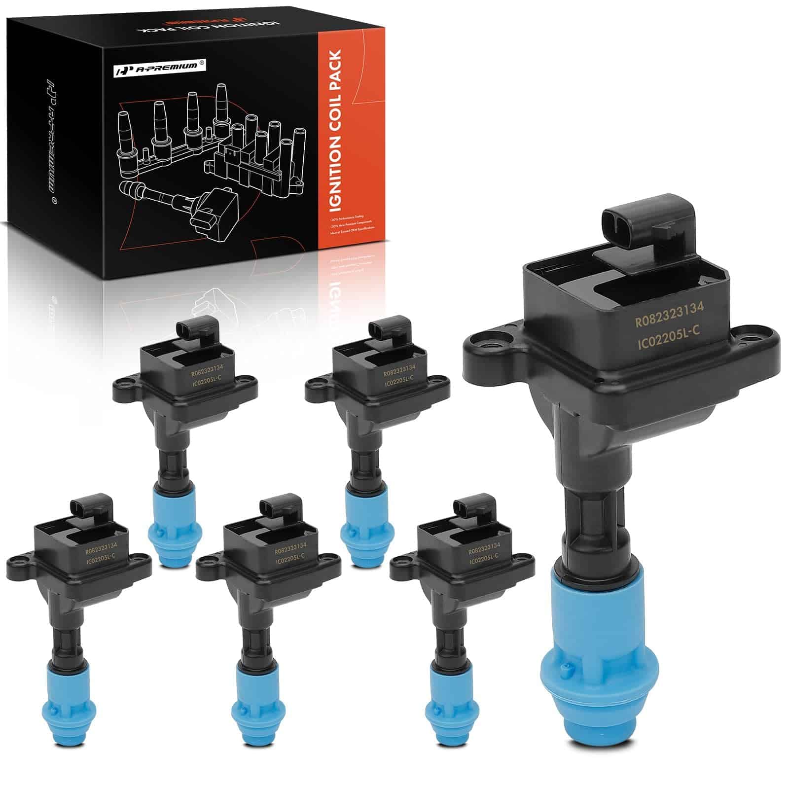 Juego de 6 Bobinas de Encendido del Motor A-Premium