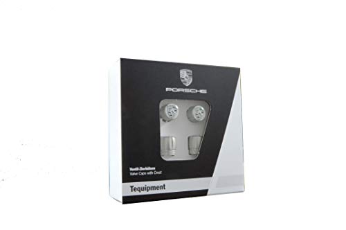 Tapacápsulas de válvula de tapa plateada Porsche