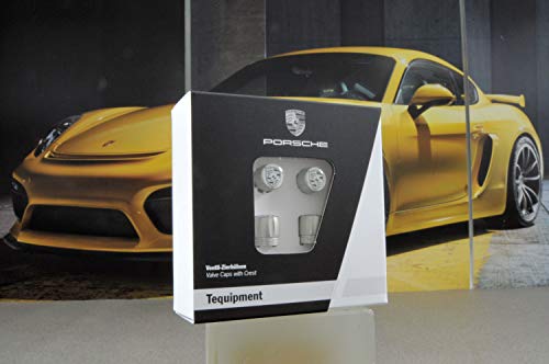 Tapacápsulas de válvula de tapa plateada Porsche - Imagen 3