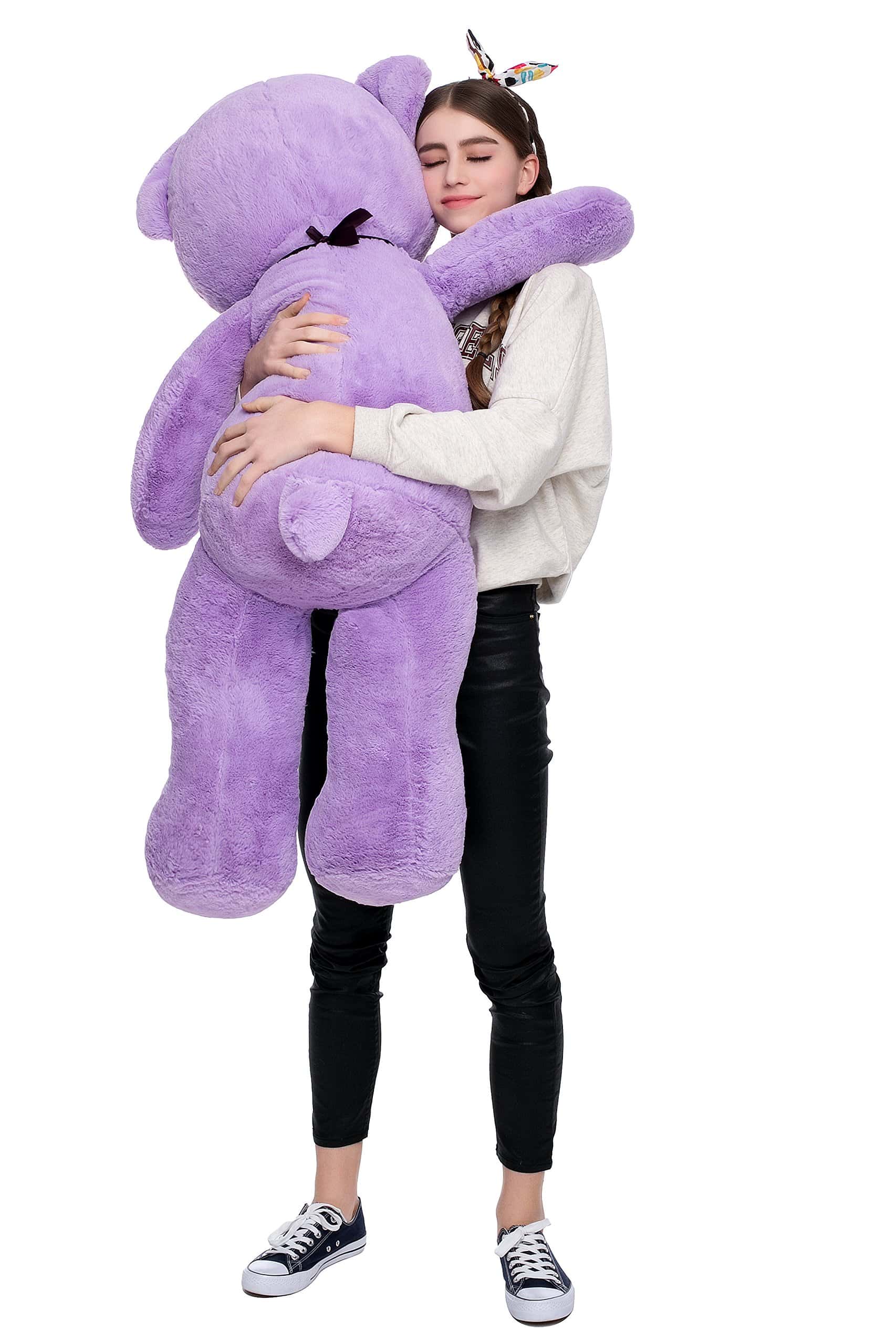 Oso de peluche gigante MorisMos de color morado juguete de - Imagen 5