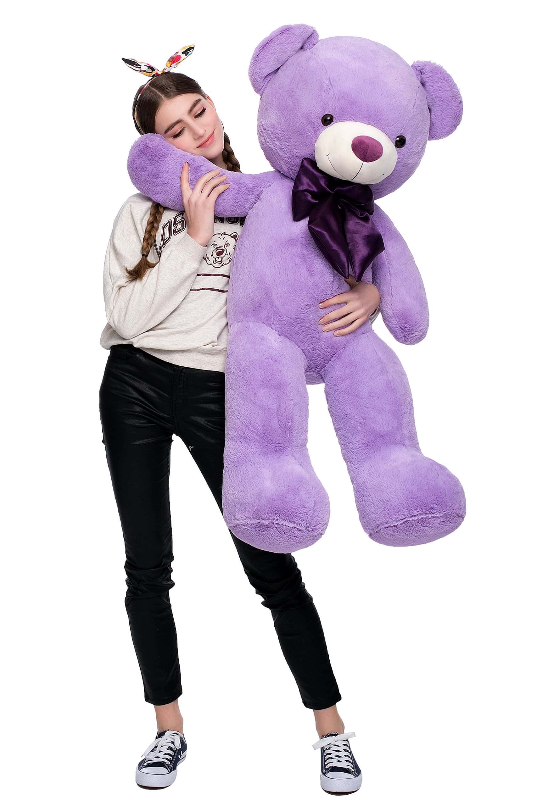 Oso de peluche gigante MorisMos de color morado juguete de - Imagen 6