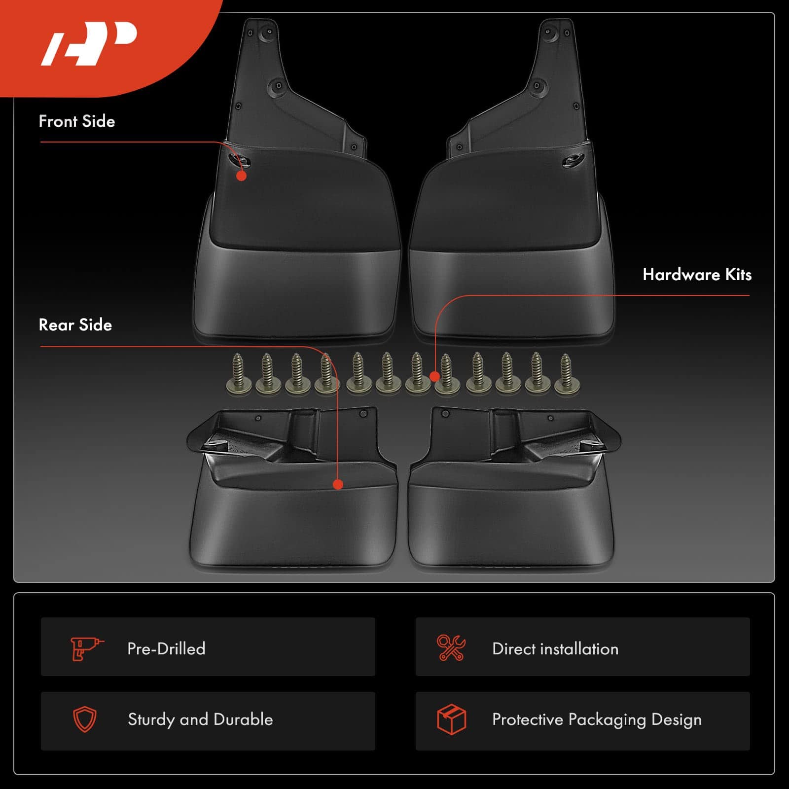 Conjunto de 4PCS de Aletas de Barro y Salpicaduras de Barro - Imagen 4