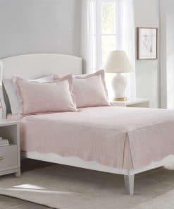 Cobertor Ajustado Nostalgia Home Bridget, King, Blanco