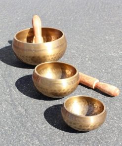 Juego de 3 Cuencos Tibetanos de Pie para Meditación de