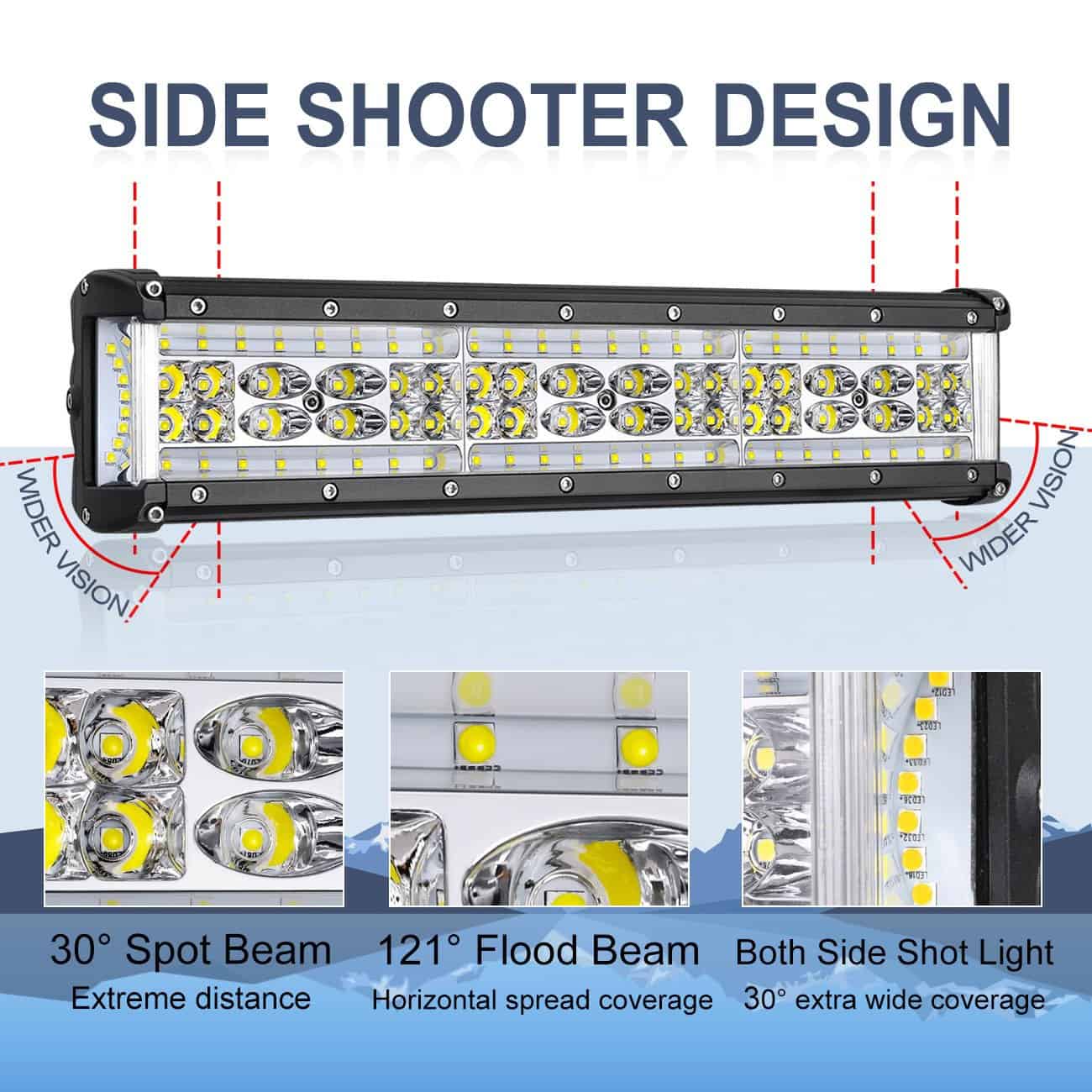 Barra de luz LED Side Shooter, Auto Power Plus 15'' 250W - Imagen 4