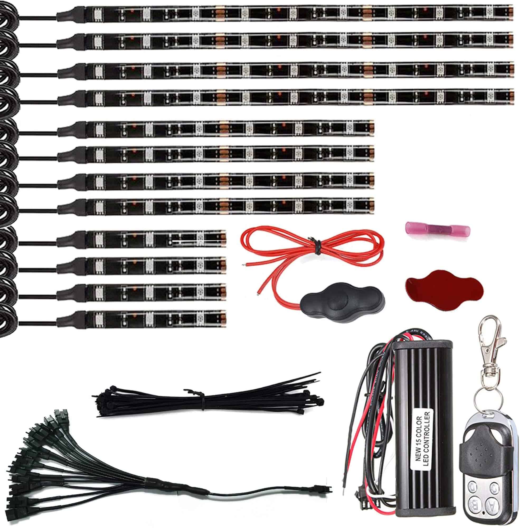 NBWDY 12Pcs Kit de Tiras de Luces LED para Vehículos y