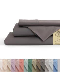 Juego de sábanas 100% algodón Percale Linen -Gris Carbón