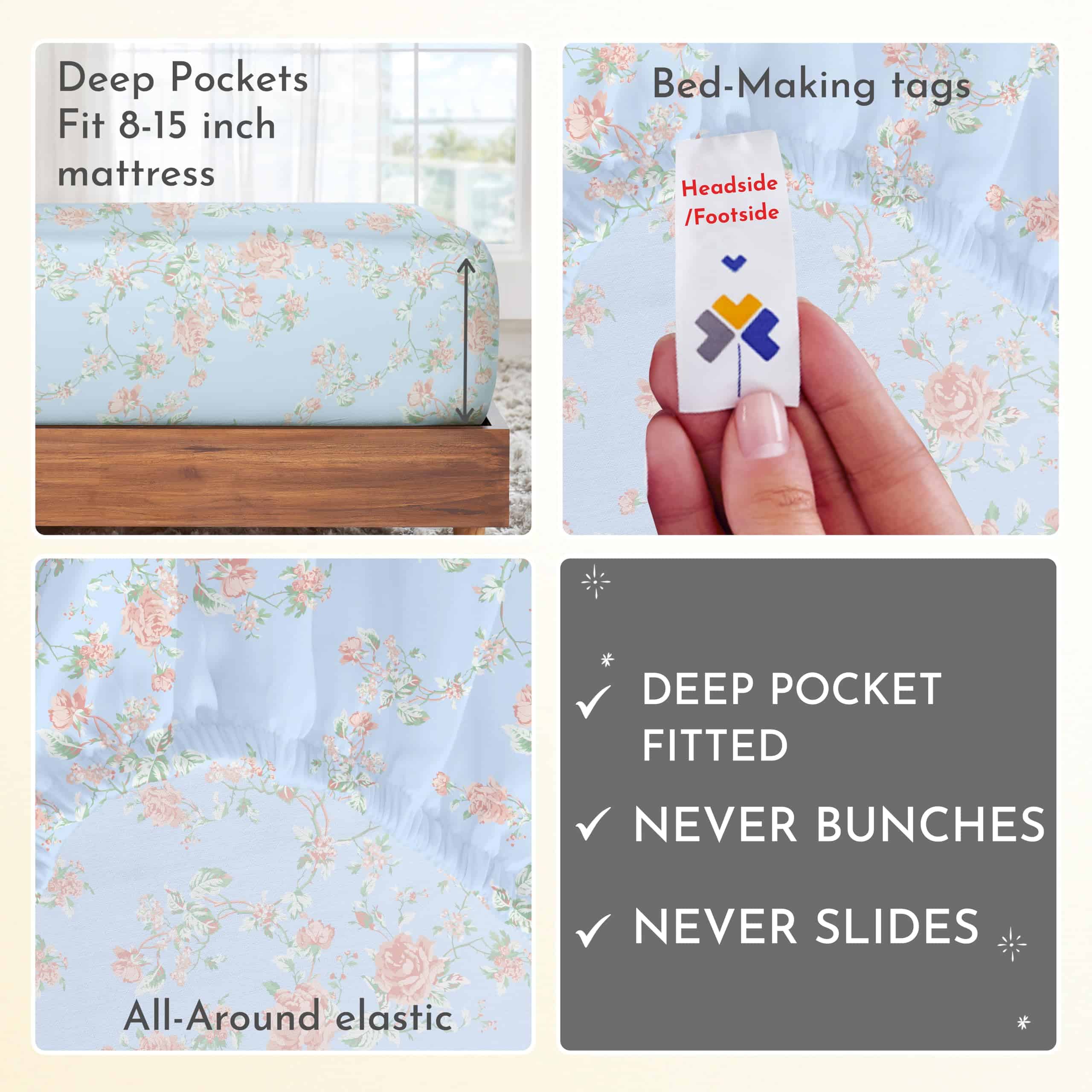 Juego de Sábanas con Estampado Floral California Design Den - Imagen 5