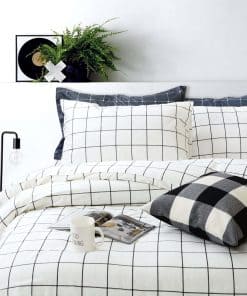 Juego de Funda de Edredón con Cuadros Blanco y Negro FADFAY