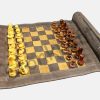Stonkraft - Juego de ajedrez de cuero enrollable genuino de