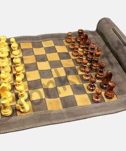 Stonkraft - Juego de ajedrez de cuero enrollable genuino de