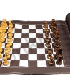 StonKraft - Tablero de ajedrez de cuero enrollable de 19" x