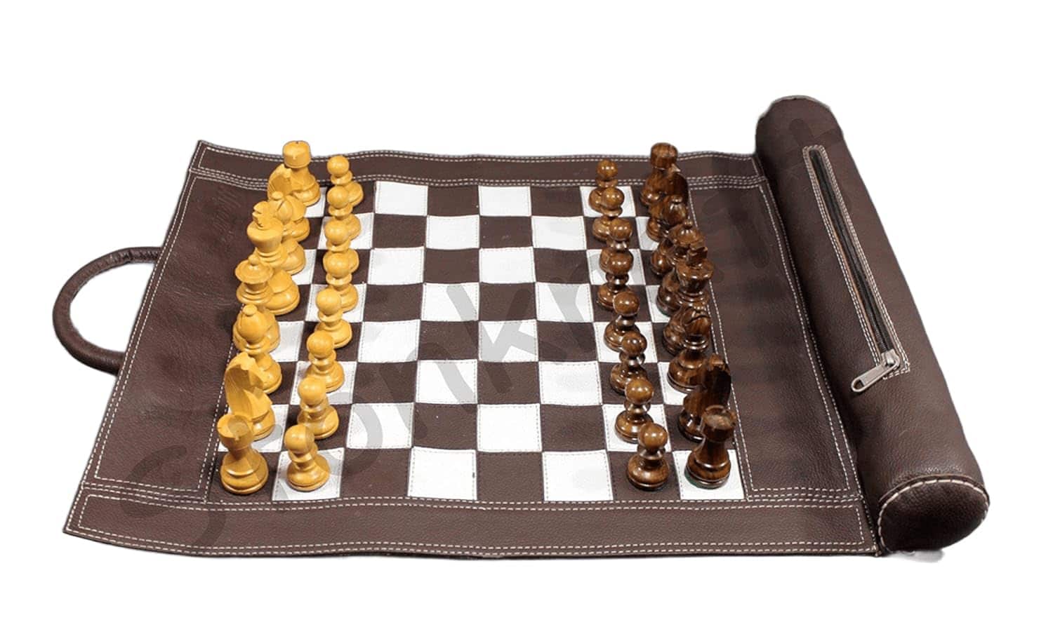 StonKraft - Tablero de ajedrez de cuero enrollable de 19" x