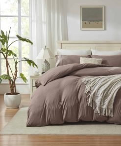 Juego de Funda de Edredón de Algodón de -Dark Coffee